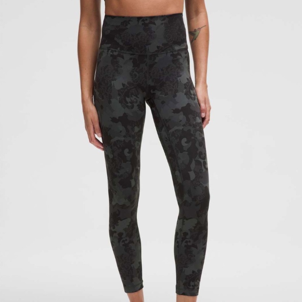 Lululemon Align High-Rise Pant 25” in Hidden Heritage Lace Black Multi